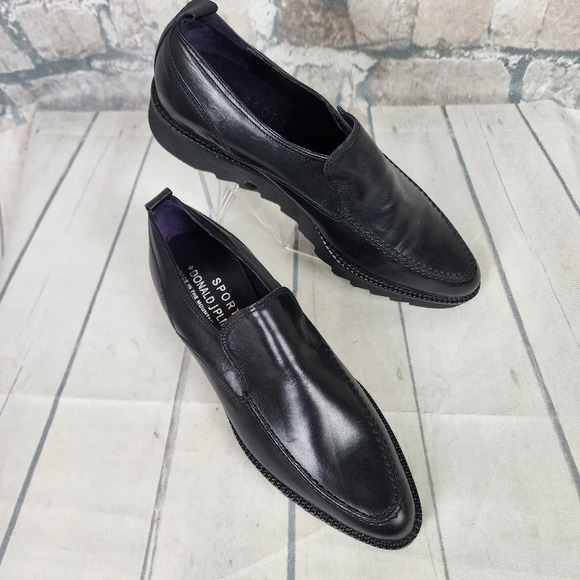 Donald J Pliner Sport Doro Leather Loafers Dark Purple Size 7 1/2M - Picture 4 of 14